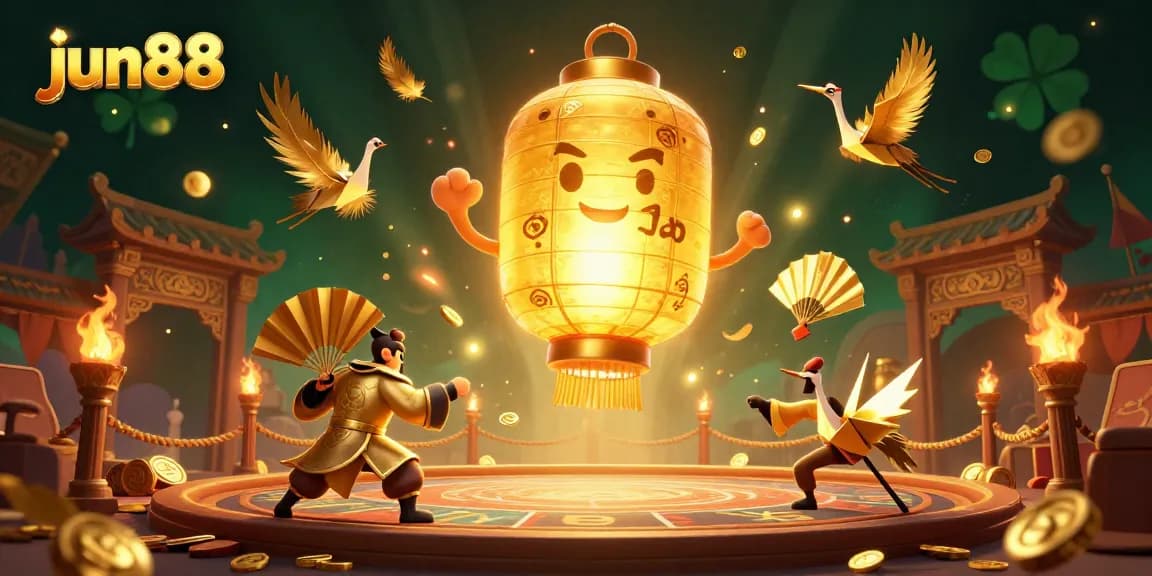 Experience thrilling games at jun88 with dynamic and vibrant casino-themed illustration, showcasing exciting spirit characters.