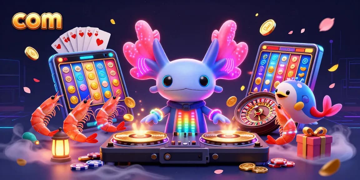 Engage with com’s vibrant casino excitement featuring a DJ axolotl and animated sea creatures.
