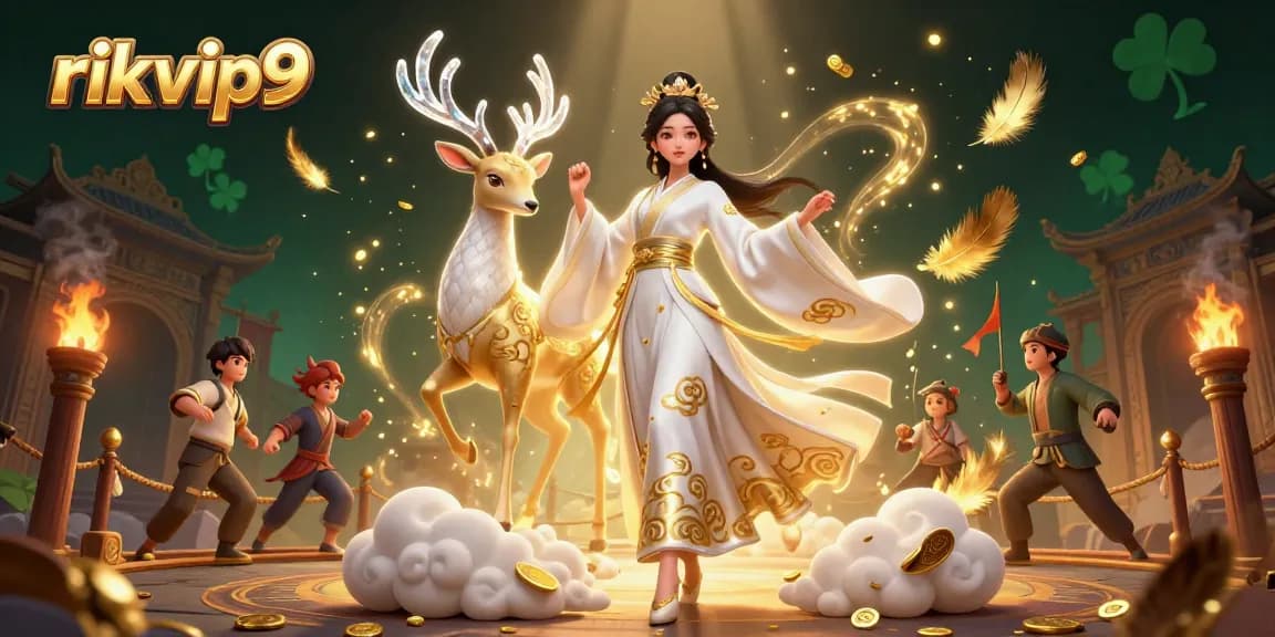 Engage with rikvip9's vibrant game atmosphere through immersive 3D digital illustration.