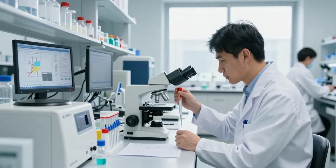 Retatrutide Canada researchers analyzing samples in a modern lab.