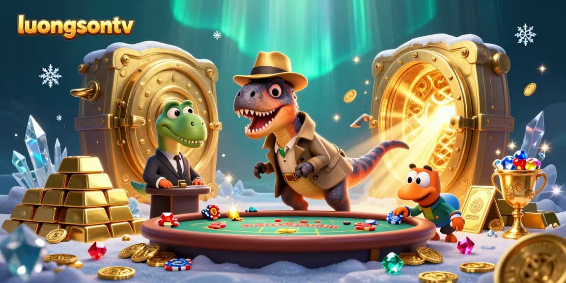 luongsontv offers a unique blackjack experience featuring cartoon characters in a vibrant casino scene.