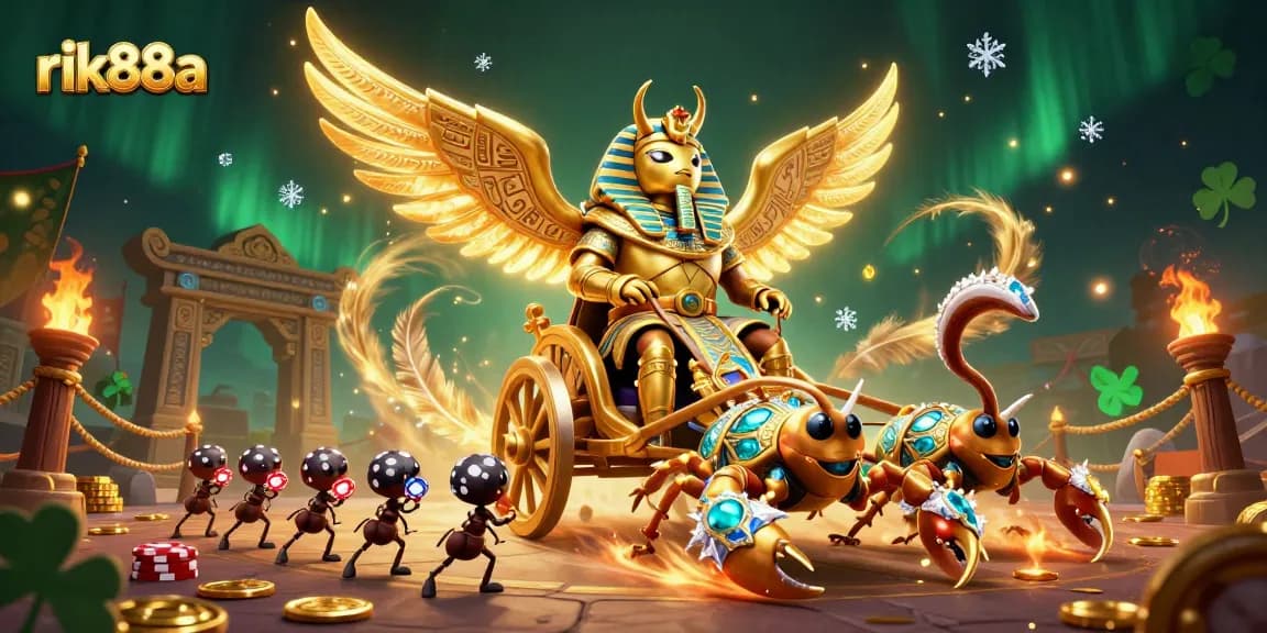 Experience thrilling gaming action with rik88a, featuring a dynamic casino scene with vibrant characters and elements.
