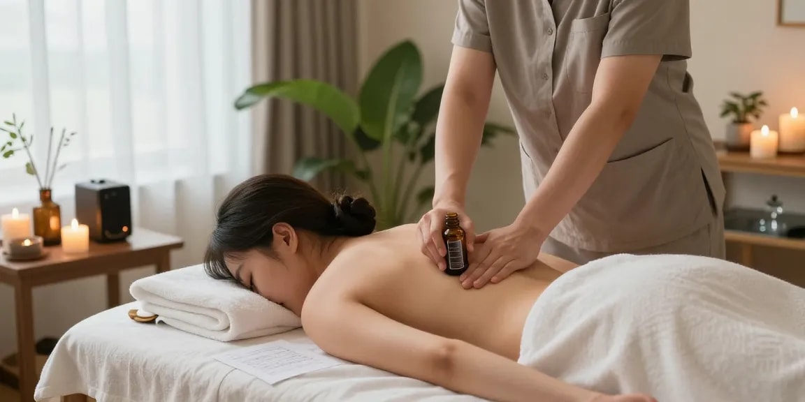 Experience 하남출장안마 in a tranquil massage session within a serene spa atmosphere.