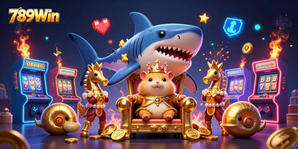 Engage in thrilling slot adventures with 789Win's exciting casino environment featuring vibrant characters.
