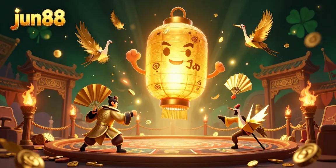 Experience thrilling games at jun88 with dynamic and vibrant casino-themed illustration, showcasing exciting spirit characters.