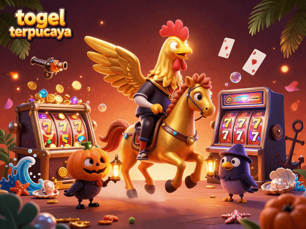 Win big at togel terpercaya with thrilling slot reels, golden elements, and festive atmosphere!