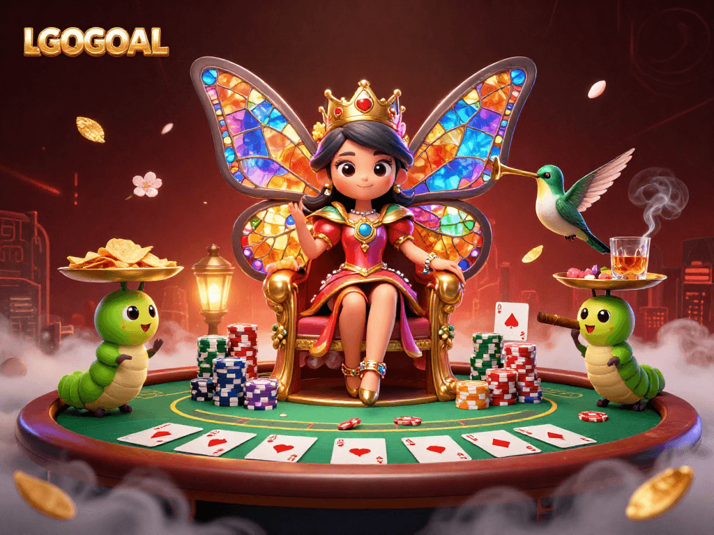 Experience the excitement of LGOGOAL with vibrant casino themes and characters showcasing thrilling card games.