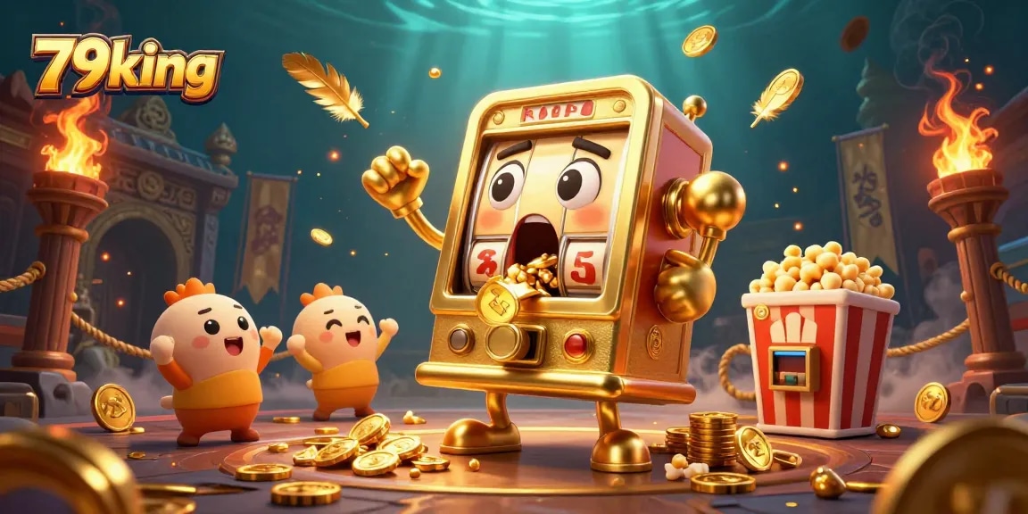 Experience the thrill of winning with 79king's dynamic jackpot scene featuring animated slot machines.