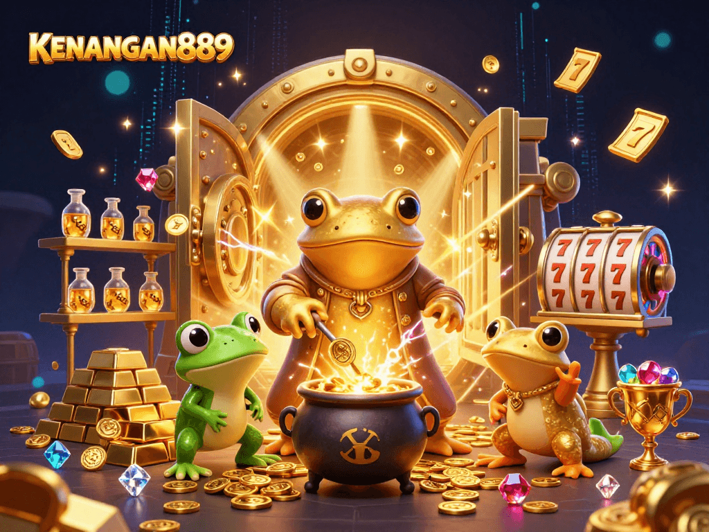 KENANGAN889 unleashes a magical adventure with cartoon characters amidst a dynamic casino scene.