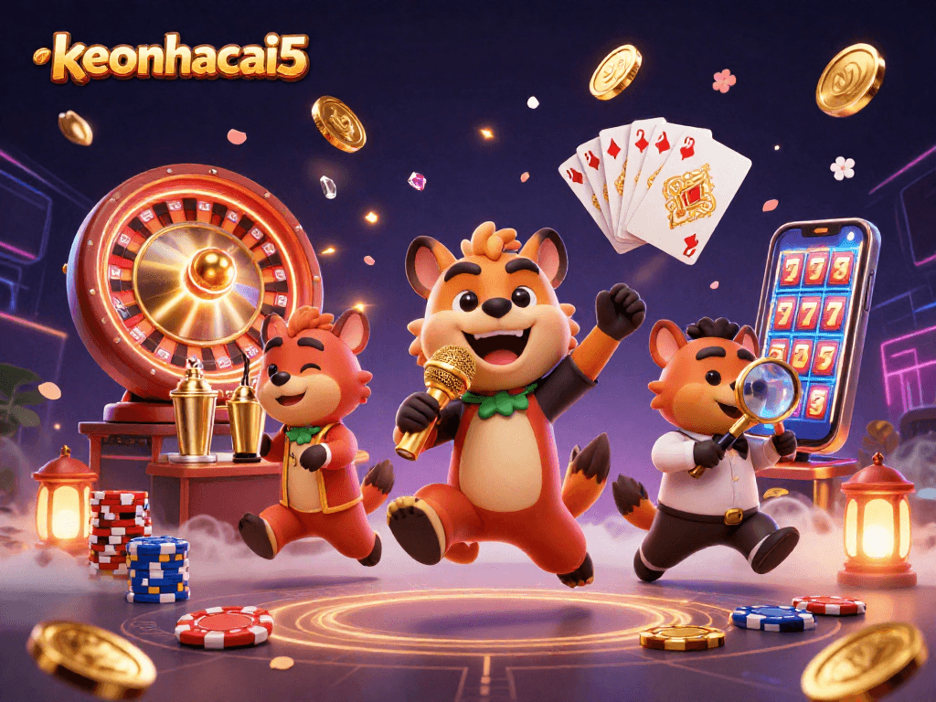 Experience the keonhacai5 casino thrills with hyenas running a vibrant comedy club, jackpot elements, and more!