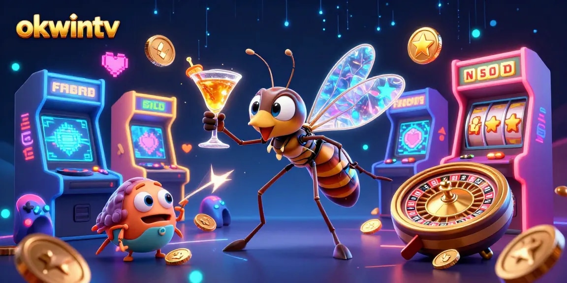 Experience the excitement of sports betting with okwintv's dynamic casino illustration featuring vibrant gaming elements.
