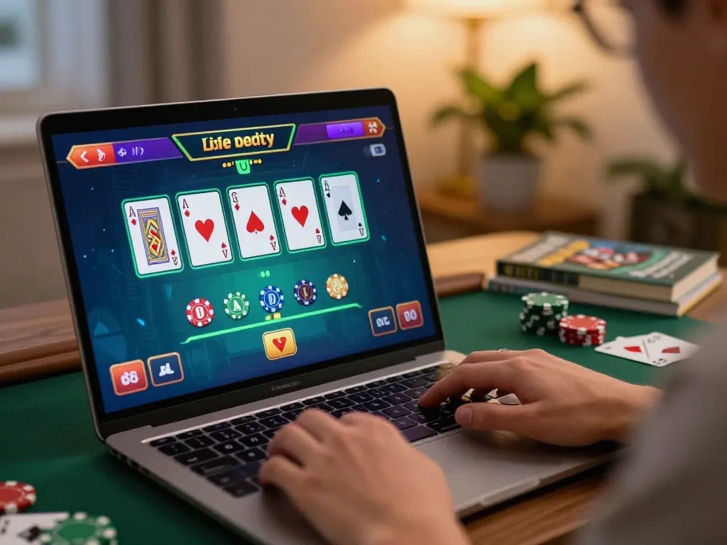 Engaging in MPOID Alternative live dealer blackjack online for strategic gameplay.