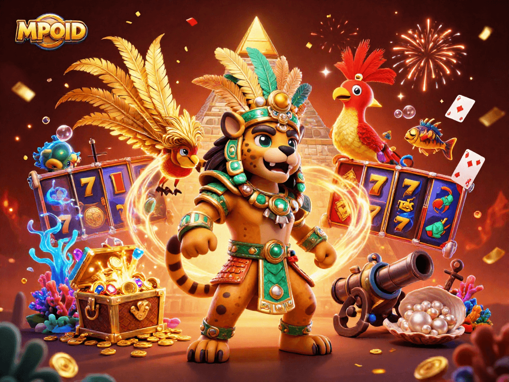 Punch your way to wins with MPOID, featuring ancient Mayan themes and vibrant casino elements.