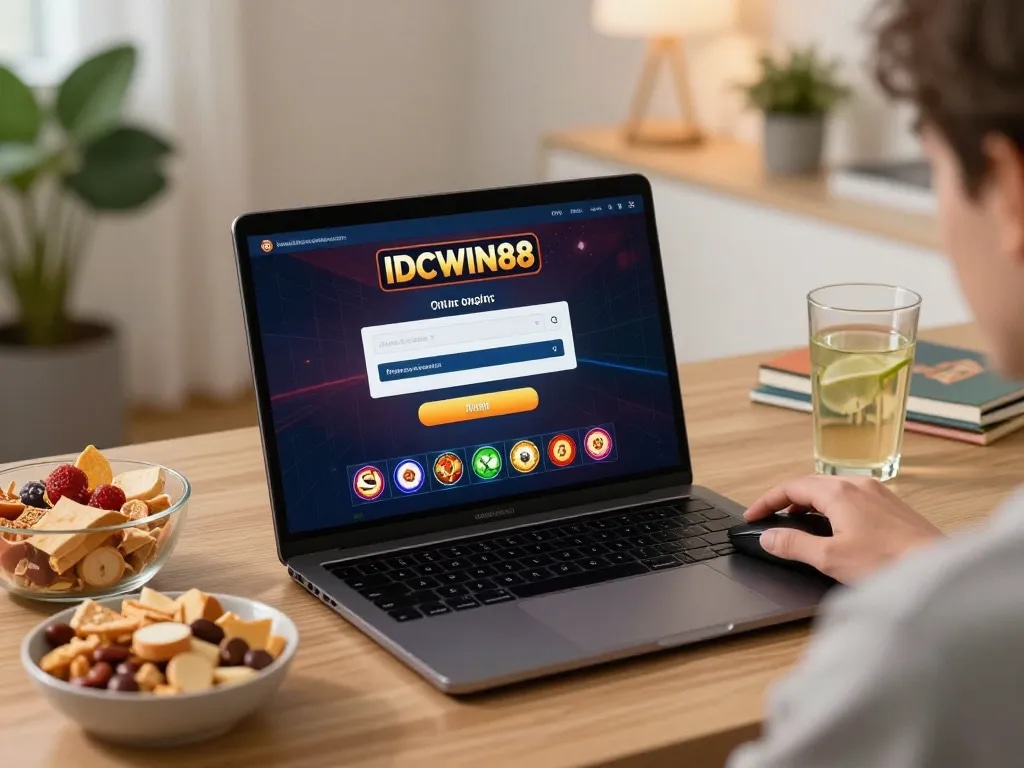 Engaging in IDCWIN88 Login for online slots while enjoying a cozy home environment