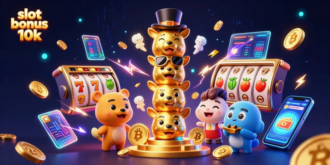 Experience the thrill of slot bonus 10k with animated casino elements and vibrant 3D graphics.