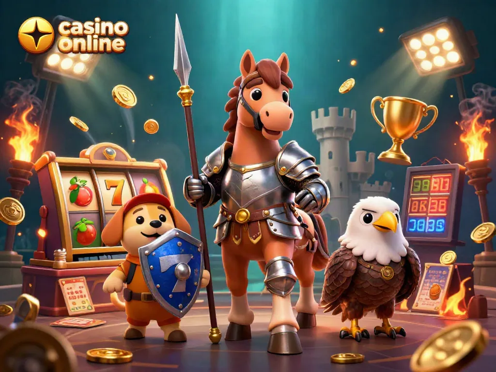 Atiende al casino online con caballero, escudero y halcón en un ambiente vibrante.