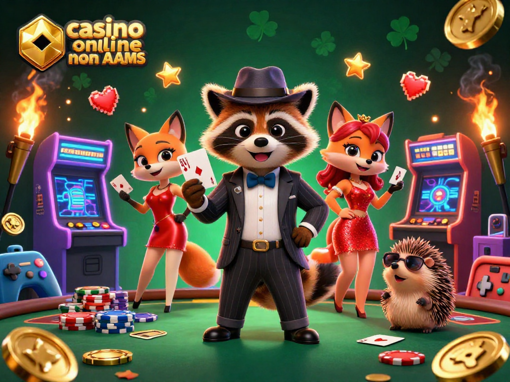 Immergiati nel mondo di casino online non AAMS con la scena vibrante di un tasso realizzato in 3D che gioca a poker.