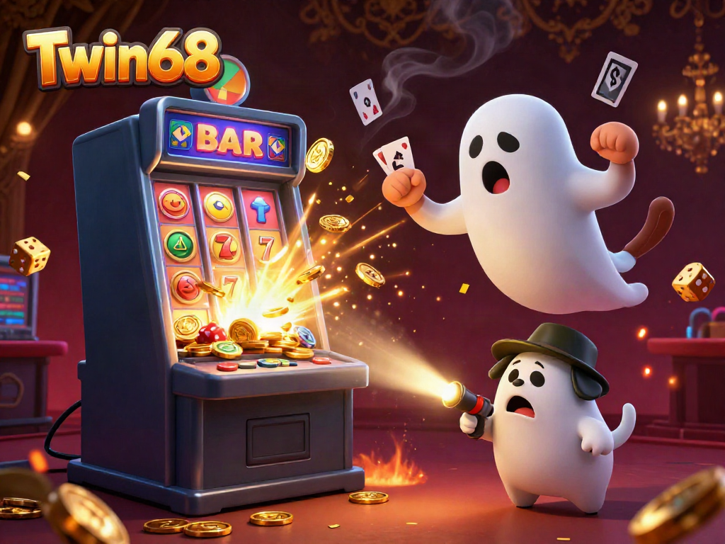Twin68 offers thrilling casino excitement with colorful visuals of golden coins and captivating characters.
