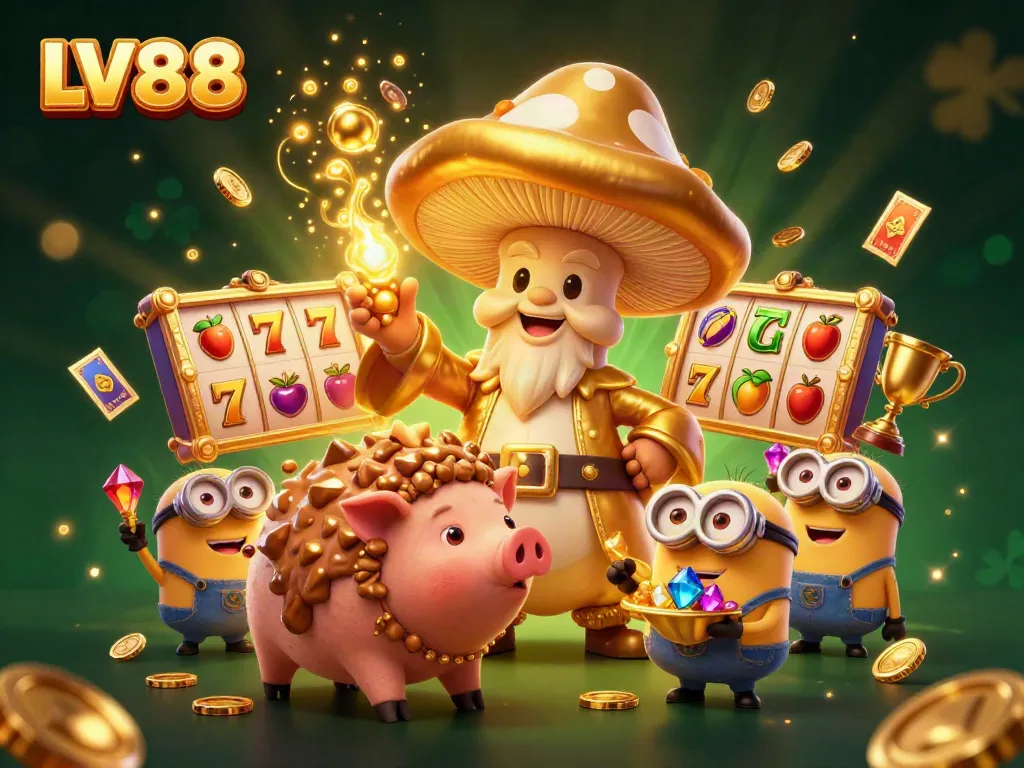 Engage with LV88's thrilling slot adventures featuring golden treasures and vibrant gaming elements.