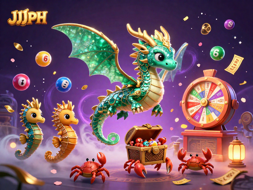 Engage in thrilling lottery adventures with JJJPH's vibrant fantasy illustration.