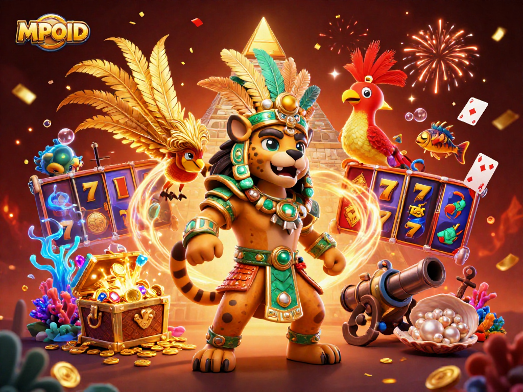 Punch your way to wins with MPOID, featuring ancient Mayan themes and vibrant casino elements.