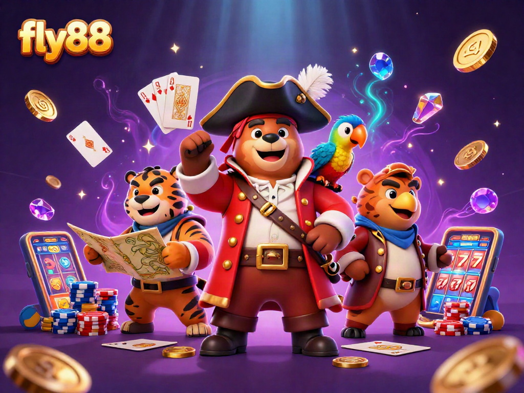 Experience fly88's vibrant 3D casino adventure with captivating characters and dazzling gameplay elements.