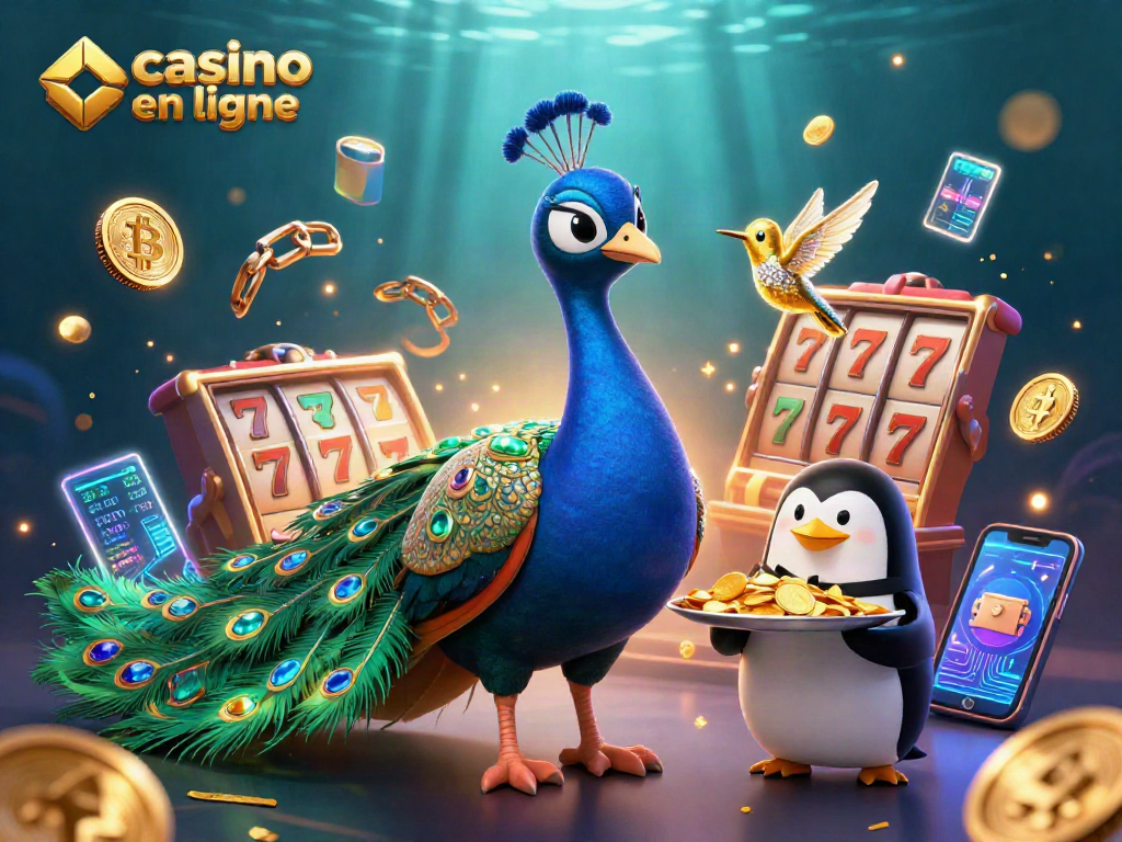 Jouez à casino en ligne et découvrez l'aristocratique paon et son majordome maniant des jetons dorés.