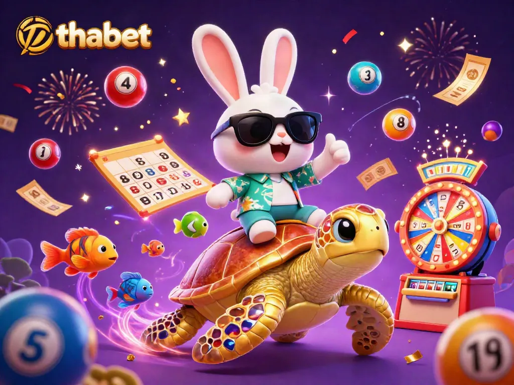 Experience the excitement of thabet with lively casino elements and colorful characters in a dynamic scene.