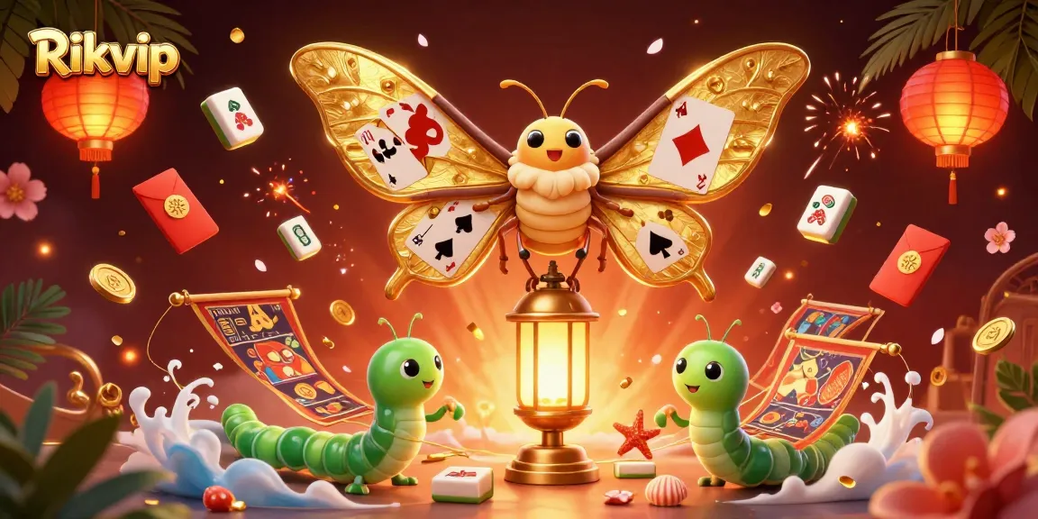 Experience excitement and winning strategies at Rikvip with vibrant casino elements and golden motifs.
