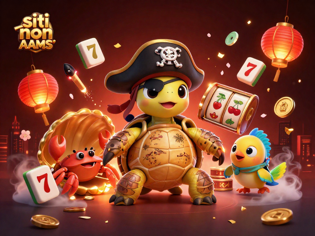 Gioca su siti non AAMS con un tartaruga pirata, granchio dorato e pesce pappagallo sopra tesori affondati.