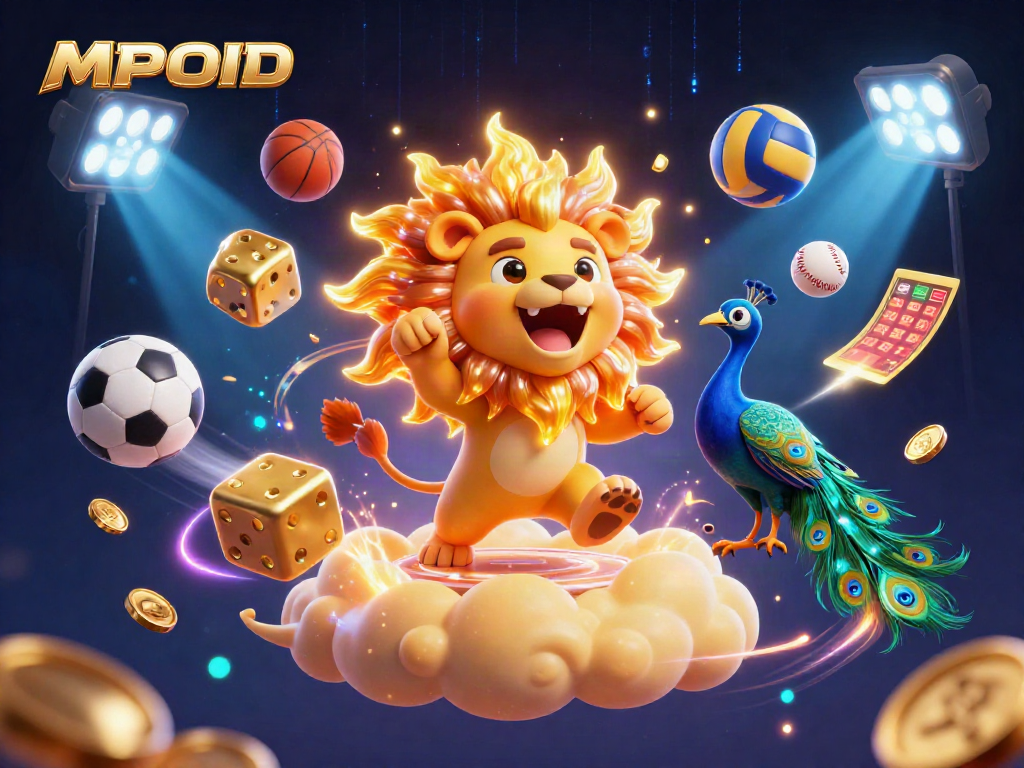 MPOID players engaging in sports betting excitement with vibrant casino elements.