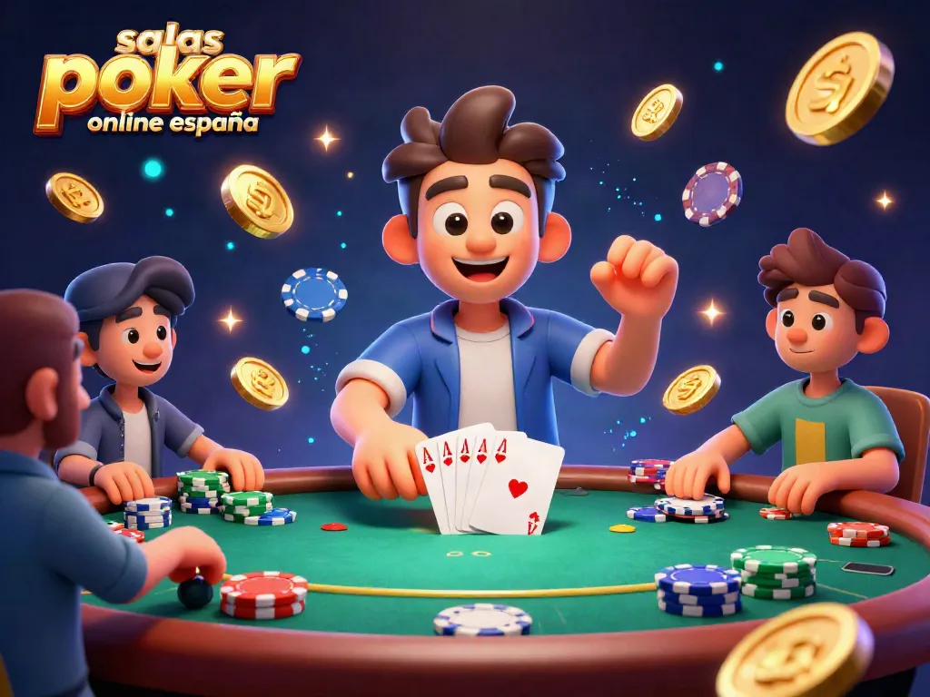 Juega en las salas de poker online en España y gana con mano ganadora en mesas llenas de fichas y emoción.