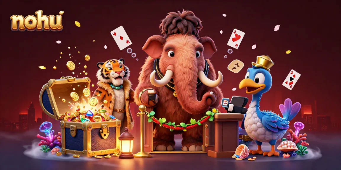 Experience the lively nohu casino atmosphere with a mammoth bouncer and treasures spilling out.
