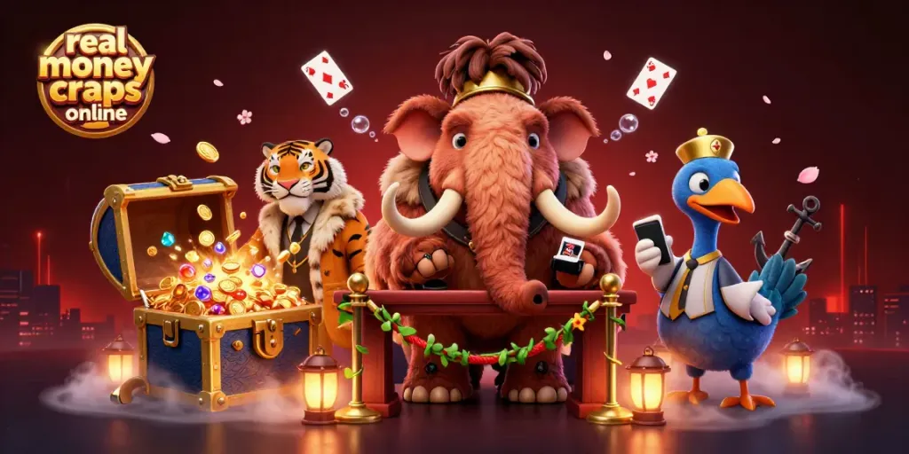 Experience the thrill of real money craps online with engaging characters and lively casino visuals.