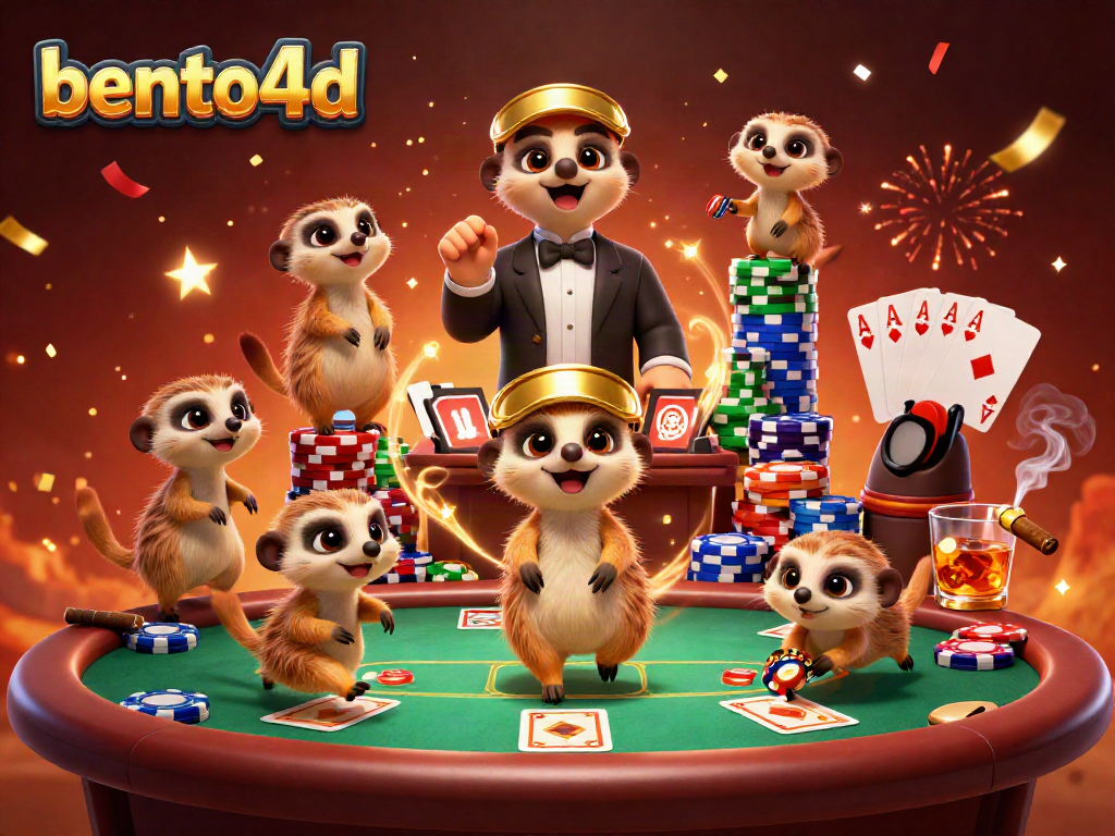 Engage in thrilling casino action with bento4d's meerkat pit boss and vibrant poker scene.