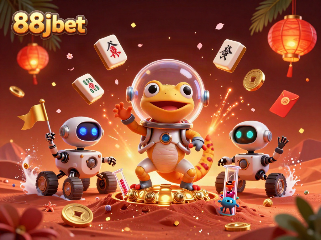 Experience the excitement of winning with 88j bet in a vibrant 3D casino scene!