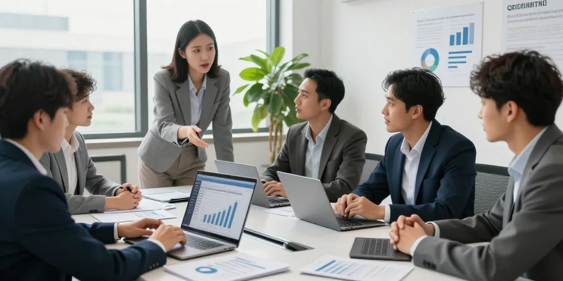 Best merchant cash advance UK no credit check team collaborating on financial strategies in a bright, modern office.