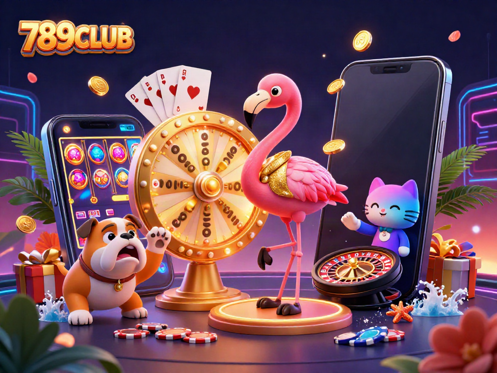 789CLUB game show styles with a flamingo host and intense gameplay excitement