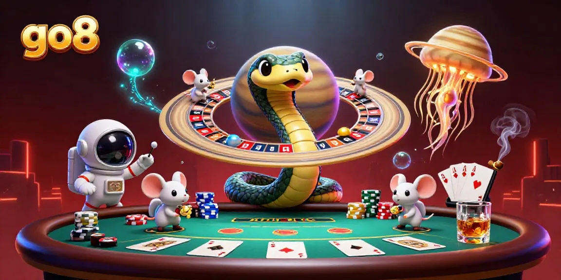 Engage in high-stakes betting action at go8 with a cosmic roulette wheel and vibrant casino elements.