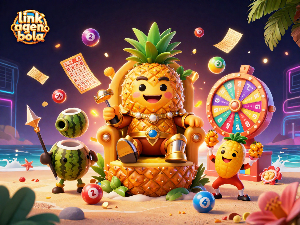 Engage in thrilling gameplay with link agen judi bola at this vibrant casino-themed illustration capturing the excitement of lottery and gaming.