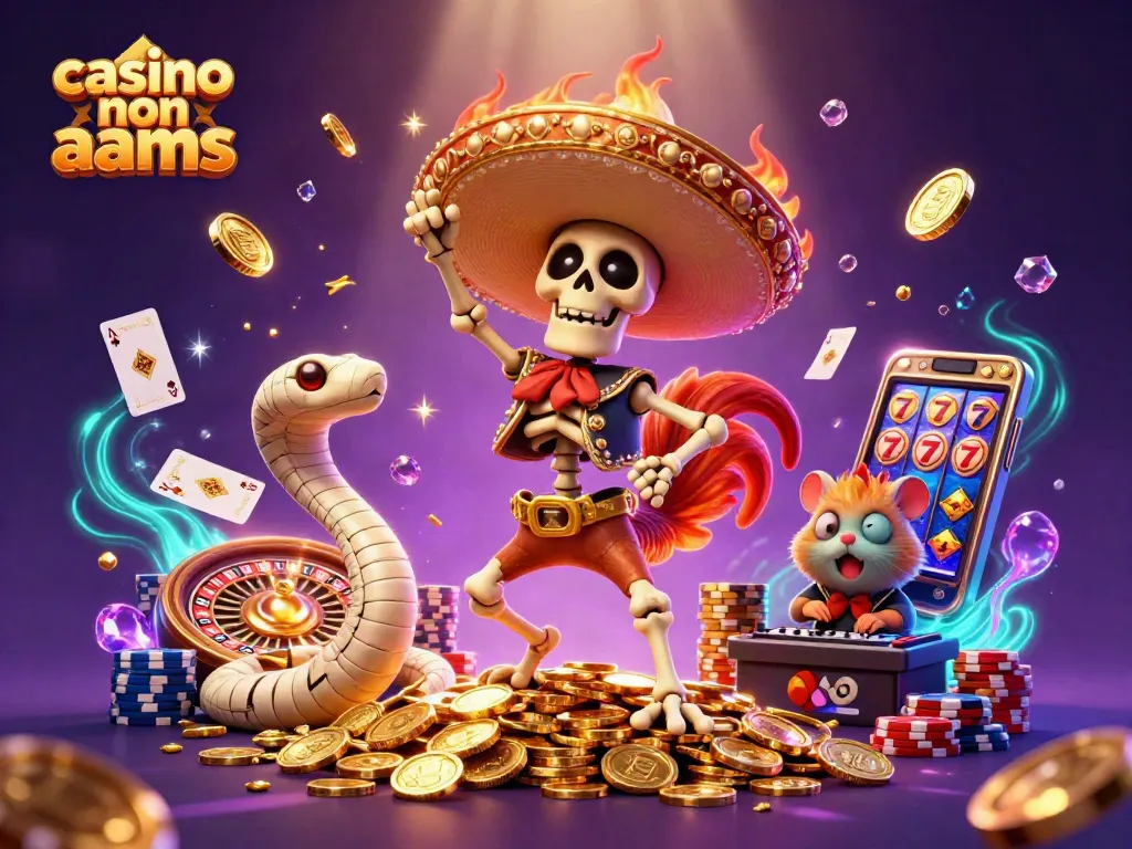 Scopri il mondo dei casino non AAMS con un rooster mariachi danzante e decorazioni dorate.