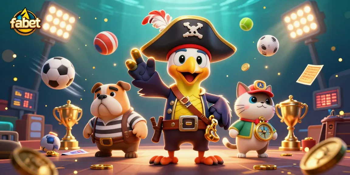 Experience the excitement at fabet with dynamic sports betting action featuring cartoon characters.