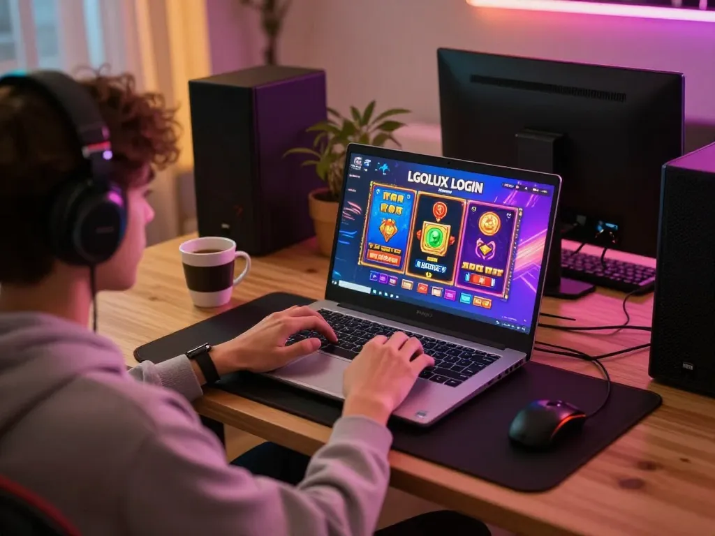 Engaging in the LGOLUX LOGIN process while exploring exciting slot games online.