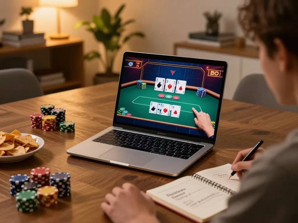 Engaging in online gaming at home with nego77 daftar on screen, highlighting the thrilling betting experience.