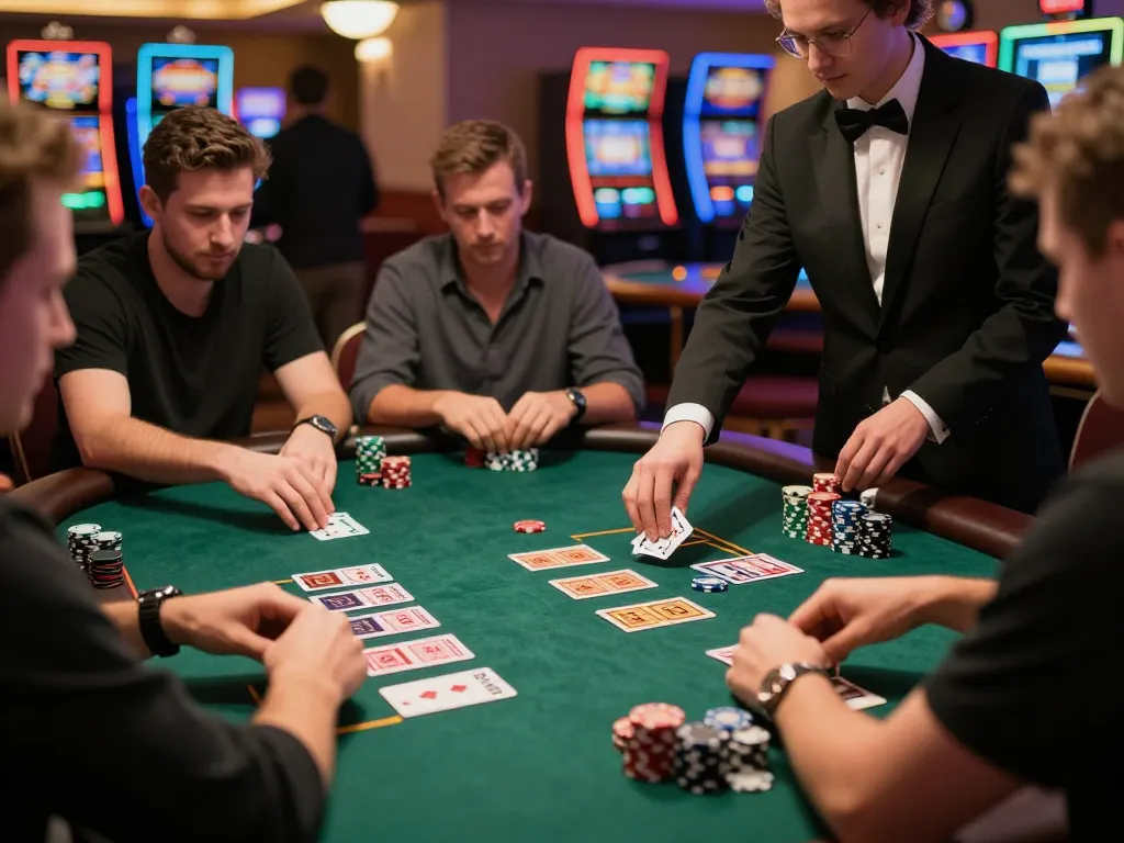 CM88 players engaging in an exciting live blackjack game, showcasing strategy and intense focus on cards.