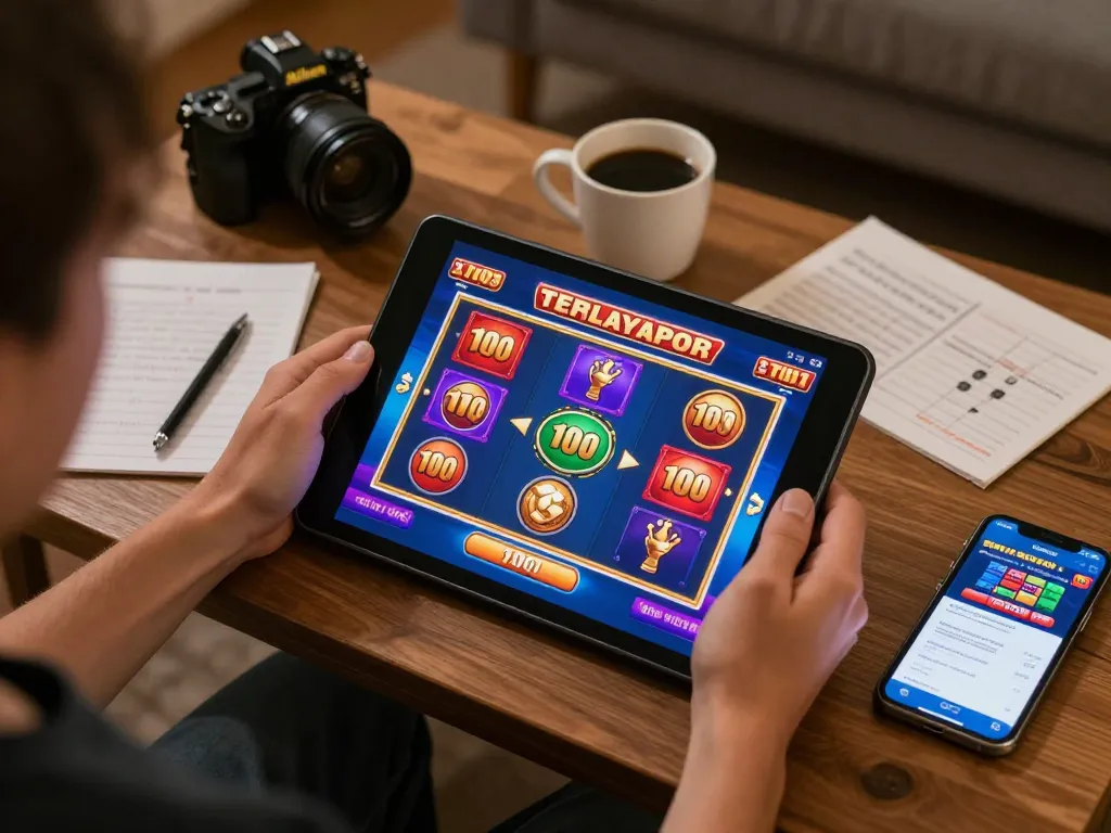 Enjoy playing slot bet 100 in a cozy home gaming setup with engaging visuals.