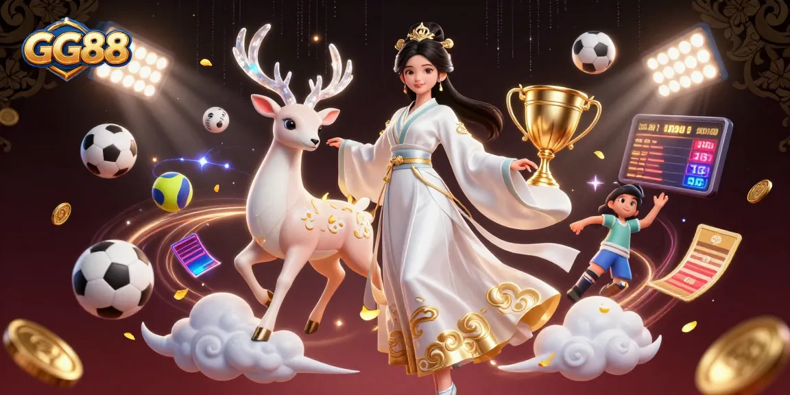 Experience thrilling betting action at GG88 with a stunning casino-themed illustration showcasing vibrant energy and dynamic sports elements.