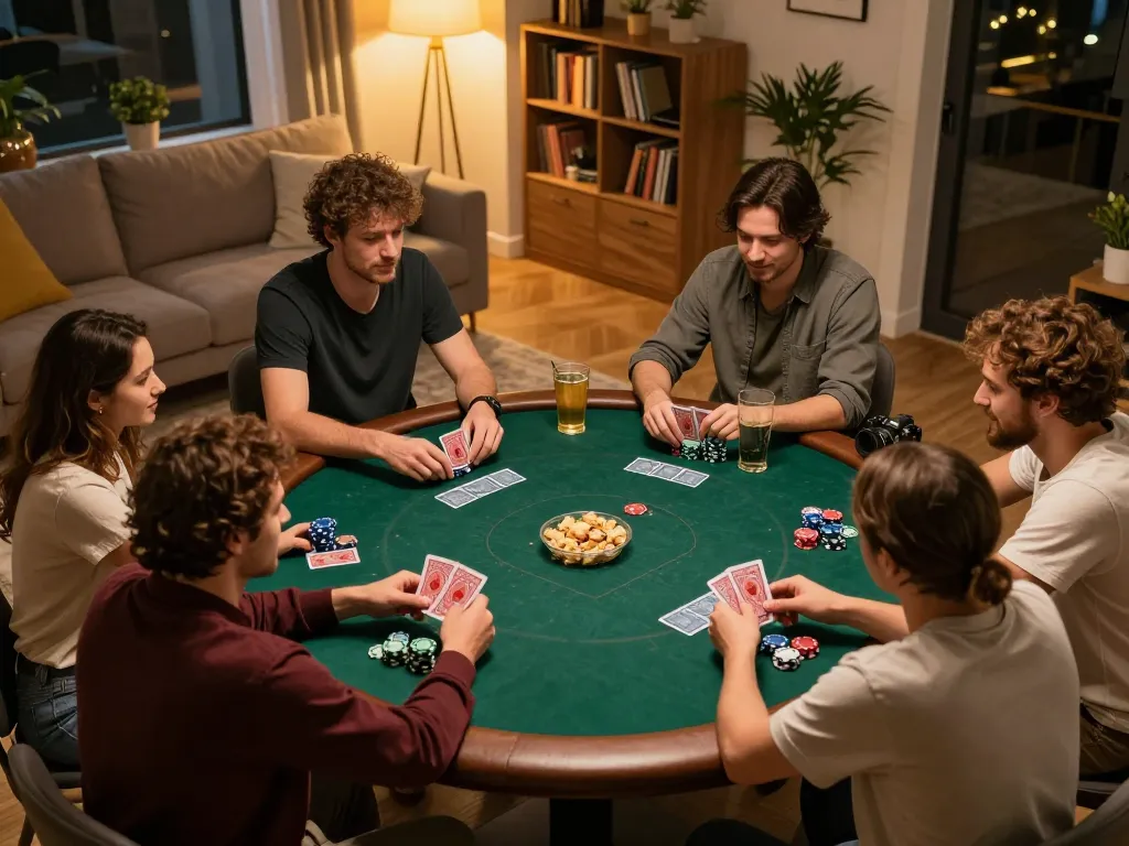 Engaged players strategizing during an exciting game of Hongkong Pools poker night.