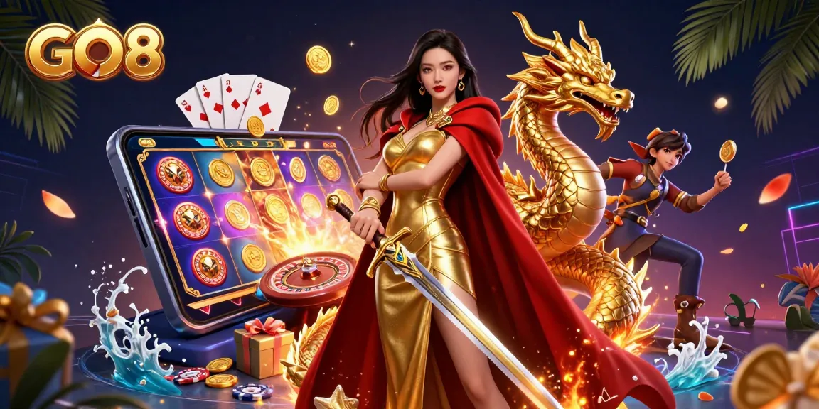 Engage with GO8 and experience thrilling slots and casino games in an enchanting 3D scene.