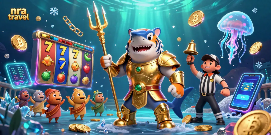 Experience thrilling nra travel action with a golden tiger shark in an underwater jackpot showdown.